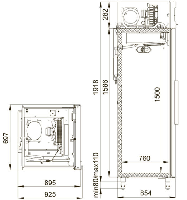 Шкаф холодильный Standard CV107-S (2)