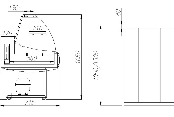 Витрина холодильная GС75 SL 1,0-1 (9006-9003) (3)
