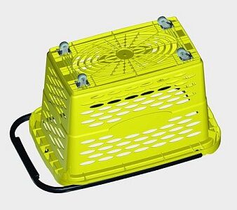 Корзина для зала на колесах 40L пластик, красн (3)
