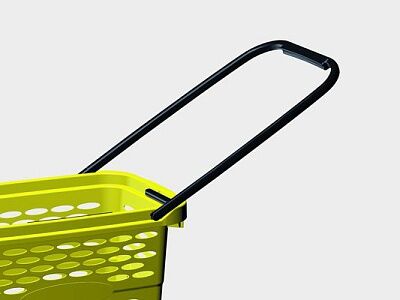 Корзина для зала на колесах 40L пластик, красн (4)