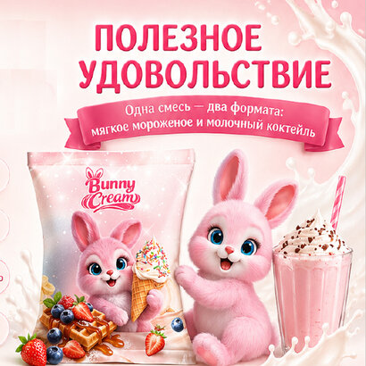 Вита Айс-Премиум Bunny Cream Сливочный — смесь для мягкого мороженого и молочных коктейлей